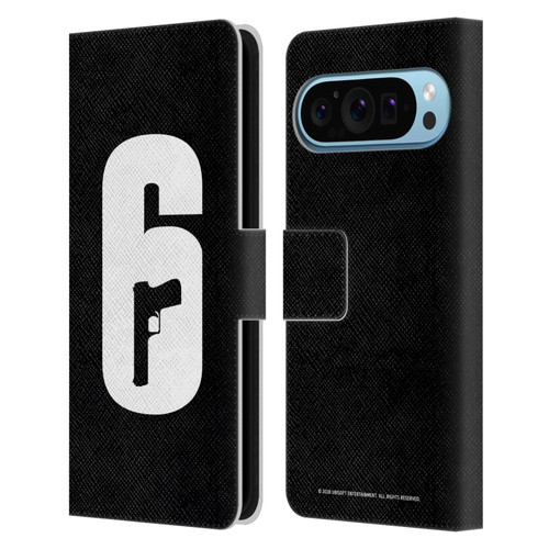 Tom Clancy's Rainbow Six Siege Logos Black And White Leather Book Wallet Case Cover For Google Pixel 9 / Pixel 9 Pro
