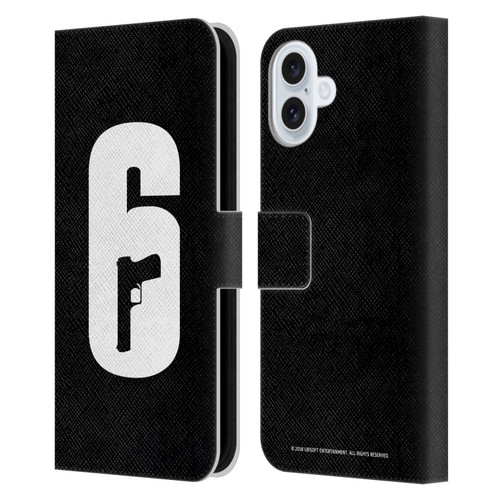 Tom Clancy's Rainbow Six Siege Logos Black And White Leather Book Wallet Case Cover For Apple iPhone 16 Plus