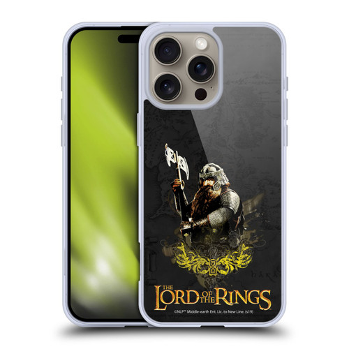 The Lord Of The Rings The Fellowship Of The Ring Character Art Gimli Soft Gel Case for Apple iPhone 16 Pro Max