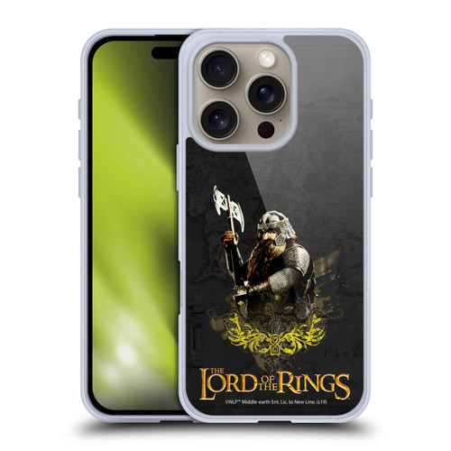 The Lord Of The Rings The Fellowship Of The Ring Character Art Gimli Soft Gel Case for Apple iPhone 16 Pro