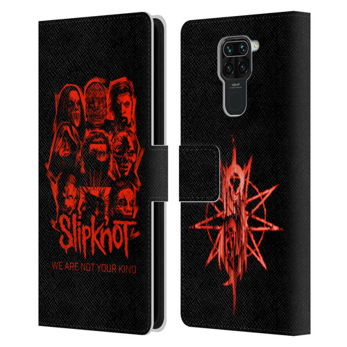 Slipknot We Are Not Your Kind Red Patch Leather Book Wallet Case Cover For Xiaomi Redmi Note 9 / Redmi 10X 4G