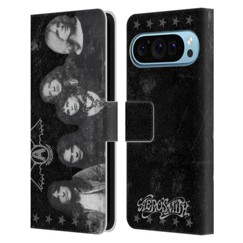 Aerosmith Black And White Vintage Photo Leather Book Wallet Case Cover For Google Pixel 9 / Pixel 9 Pro