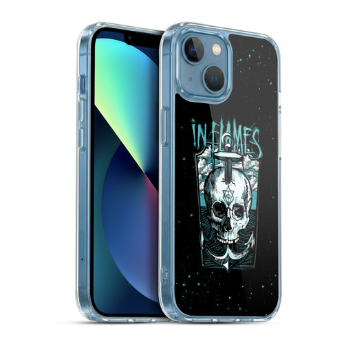 In Flames Metal Grunge Anchor Skull Soft Gel Case for Apple iPhone 13 Mini & MagSafe