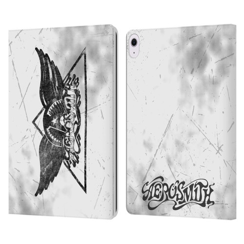 Aerosmith Black And White Triangle Winged Logo Leather Book Wallet Case Cover For Apple iPad Air 13 2024