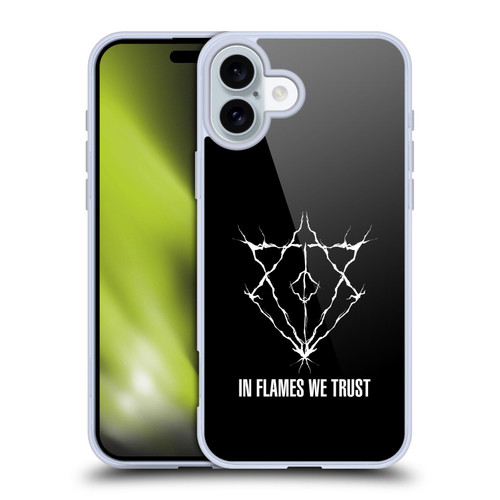 In Flames Metal Grunge Jesterhead Logo Soft Gel Case for Apple iPhone 16 Plus