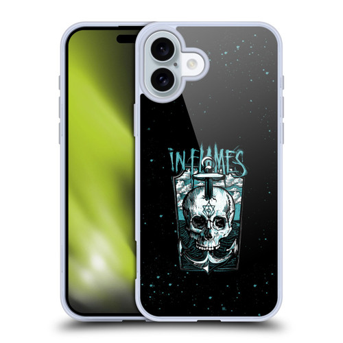 In Flames Metal Grunge Anchor Skull Soft Gel Case for Apple iPhone 16 Plus