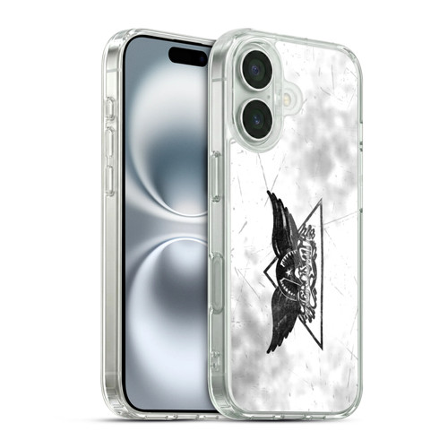 Aerosmith Black And White Triangle Winged Logo Soft Gel Case for Apple iPhone 16 & MagSafe