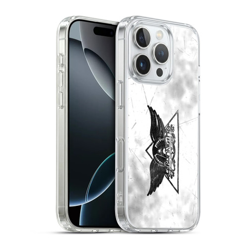 Aerosmith Black And White Triangle Winged Logo Soft Gel Case for Apple iPhone 16 Pro & MagSafe