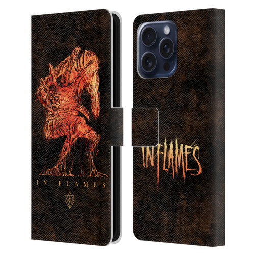 In Flames Metal Grunge Creature Leather Book Wallet Case Cover For Apple iPhone 16 Pro Max