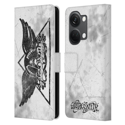 Aerosmith Black And White Triangle Winged Logo Leather Book Wallet Case Cover For OnePlus Nord 3 5G