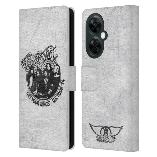 Aerosmith Black And White Get Your Wings US Tour Leather Book Wallet Case Cover For OnePlus Nord CE 3 Lite 5G