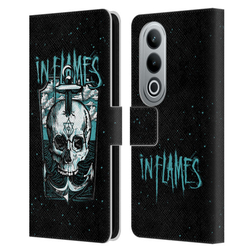 In Flames Metal Grunge Anchor Skull Leather Book Wallet Case Cover For OPPO OnePlus Ace 3V 5G