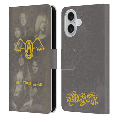 Aerosmith Classics Get Your Wings Leather Book Wallet Case Cover For Apple iPhone 16