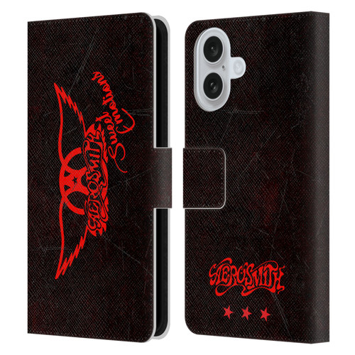 Aerosmith Classics Red Winged Sweet Emotions Leather Book Wallet Case Cover For Apple iPhone 16