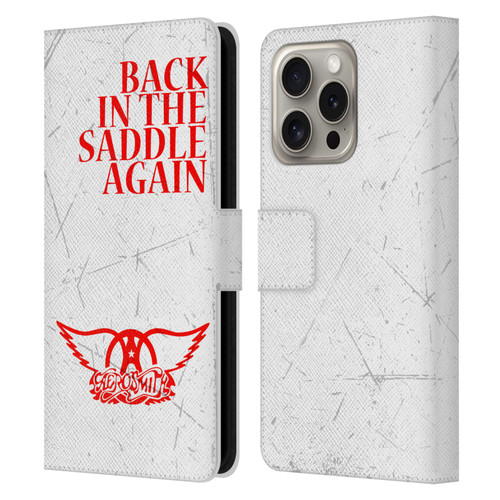 Aerosmith Classics Back In The Saddle Again Leather Book Wallet Case Cover For Apple iPhone 16 Pro