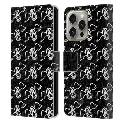 Aerosmith Classics Logo Pattern Leather Book Wallet Case Cover For Apple iPhone 16 Pro
