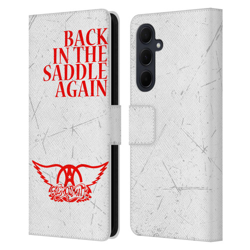 Aerosmith Classics Back In The Saddle Again Leather Book Wallet Case Cover For Samsung Galaxy A35 5G