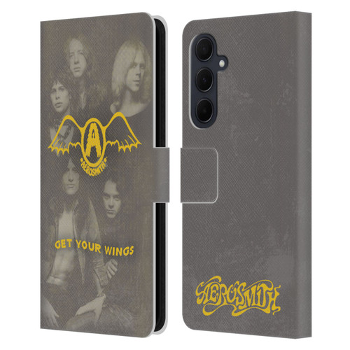 Aerosmith Classics Get Your Wings Leather Book Wallet Case Cover For Samsung Galaxy A35 5G