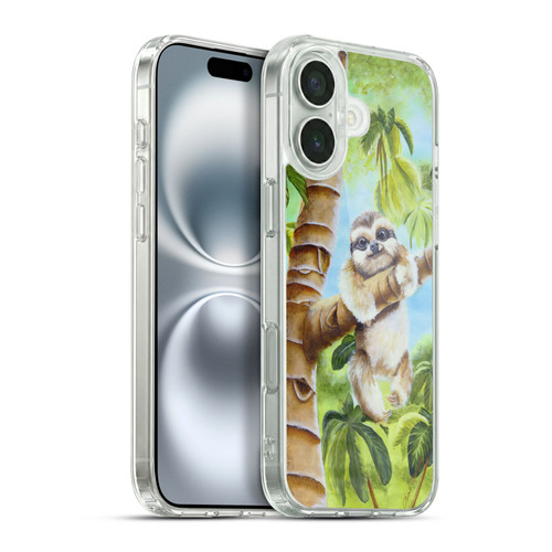 Lisa Sparling Creatures Cutest Sloth Soft Gel Case for Apple iPhone 16 Plus & MagSafe