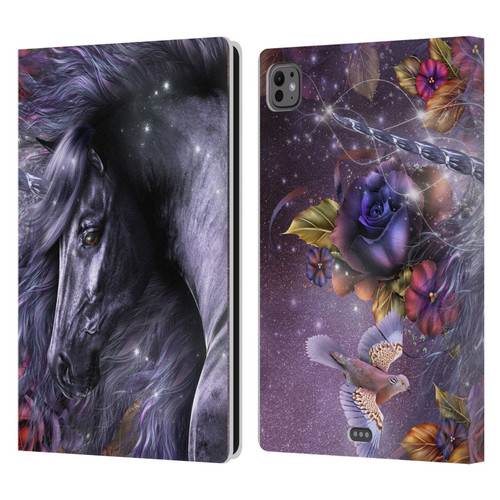 Laurie Prindle Fantasy Horse Blue Rose Unicorn Leather Book Wallet Case Cover For Apple iPad Pro 11 M4 2024