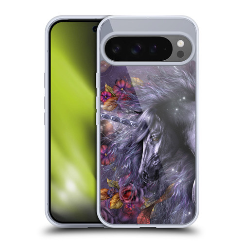 Laurie Prindle Fantasy Horse Blue Rose Unicorn Soft Gel Case for Google Pixel 9 Pro XL