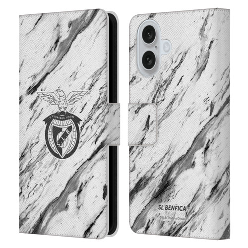 S.L. Benfica 2021/22 Crest Marble Leather Book Wallet Case Cover For Apple iPhone 16