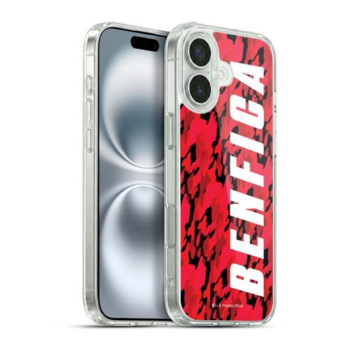 S.L. Benfica 2021/22 Crest Camouflage Soft Gel Case for Apple iPhone 16 Plus