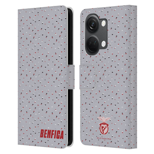 S.L. Benfica 2021/22 Crest Triangles Leather Book Wallet Case Cover For OnePlus Nord 3 5G