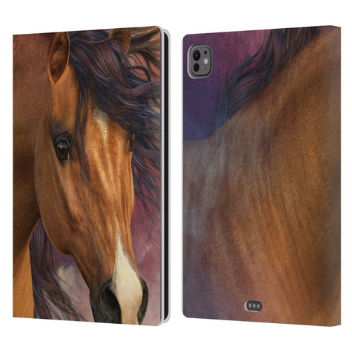 Laurie Prindle Western Stallion Flash Leather Book Wallet Case Cover For Apple iPad Pro 11 M4 2024