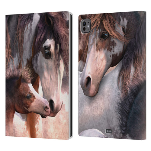 Laurie Prindle Western Stallion Generations Leather Book Wallet Case Cover For Apple iPad Pro 11 M4 2024