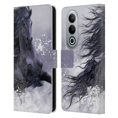 Laurie Prindle Western Stallion Winter Thunder Leather Book Wallet Case Cover For OPPO OnePlus Ace 3V 5G