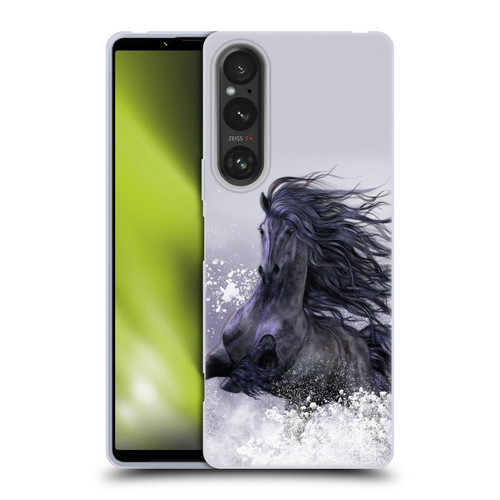 Laurie Prindle Western Stallion Winter Thunder Soft Gel Case for Sony Xperia 1 V 5G