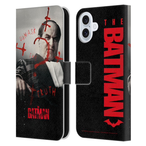 The Batman Posters Penguin Unmask The Truth Leather Book Wallet Case Cover For Apple iPhone 16 Plus
