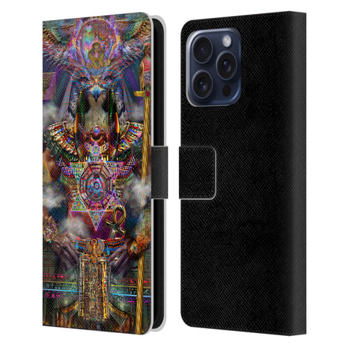 Jumbie Art Gods and Goddesses Horus Leather Book Wallet Case Cover For Apple iPhone 16 Pro Max