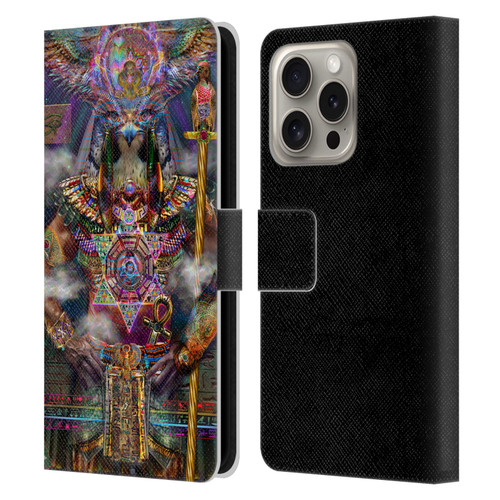 Jumbie Art Gods and Goddesses Horus Leather Book Wallet Case Cover For Apple iPhone 16 Pro