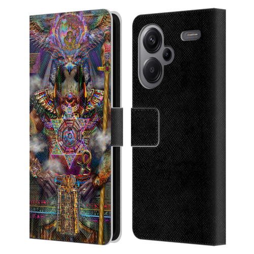 Jumbie Art Gods and Goddesses Horus Leather Book Wallet Case Cover For Xiaomi Redmi Note 13 Pro Plus 5G