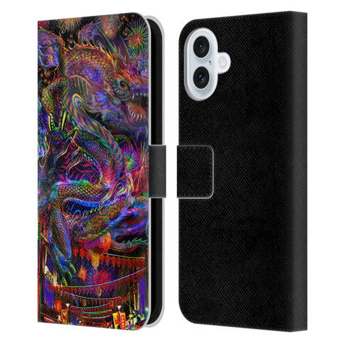 Jumbie Art Visionary Dragon Leather Book Wallet Case Cover For Apple iPhone 16 Plus