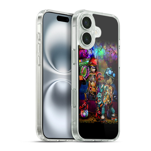 Jumbie Art Visionary Boombox Robots Soft Gel Case for Apple iPhone 16 Plus & MagSafe