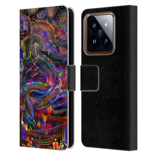 Jumbie Art Visionary Dragon Leather Book Wallet Case Cover For Xiaomi 14