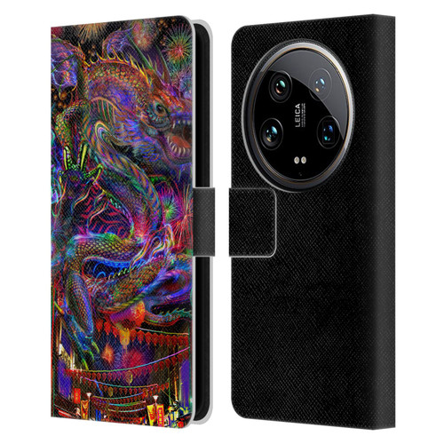 Jumbie Art Visionary Dragon Leather Book Wallet Case Cover For Xiaomi 14 Ultra