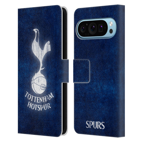 Tottenham Hotspur F.C. Badge Distressed Leather Book Wallet Case Cover For Google Pixel 9 / Pixel 9 Pro