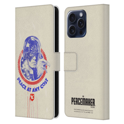 Peacemaker: Television Series Graphics Christopher Smith & Eagly Leather Book Wallet Case Cover For Apple iPhone 16 Pro Max