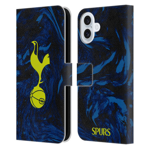 Tottenham Hotspur F.C. 2021/22 Badge Kit Away Leather Book Wallet Case Cover For Apple iPhone 16 Plus