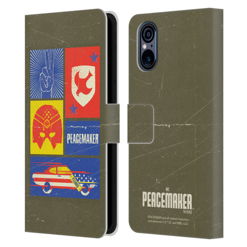 Peacemaker: Television Series Graphics Icons Leather Book Wallet Case Cover For Sony Xperia 5 V 5G