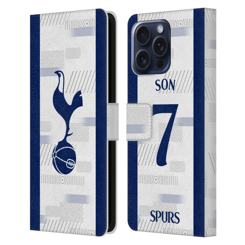 Tottenham Hotspur F.C. 2023/24 Players Son Heung-Min Leather Book Wallet Case Cover For Apple iPhone 16 Pro Max