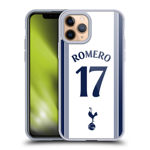 Tottenham Hotspur F.C. 2024/25 Players Home Kit Cristian Romero Soft Gel Case for Apple iPhone 11 Pro