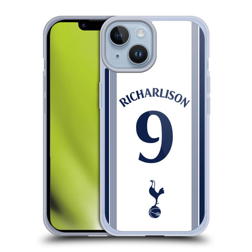 Tottenham Hotspur F.C. 2024/25 Players Home Kit Richarlison Soft Gel Case for Apple iPhone 14