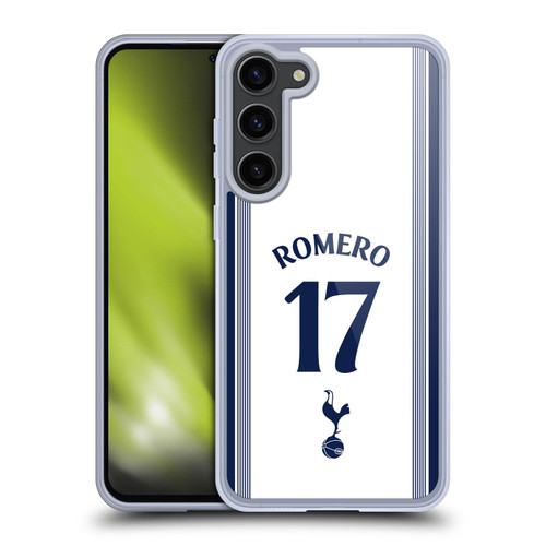 Tottenham Hotspur F.C. 2024/25 Players Home Kit Cristian Romero Soft Gel Case for Samsung Galaxy S23+ 5G