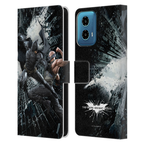 The Dark Knight Rises Character Art Batman Vs Bane Leather Book Wallet Case Cover For Motorola Moto G34 5G