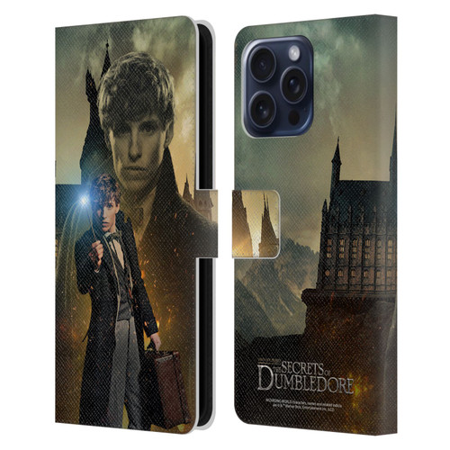 Fantastic Beasts: Secrets of Dumbledore Character Art Newt Scamander Leather Book Wallet Case Cover For Apple iPhone 16 Pro Max